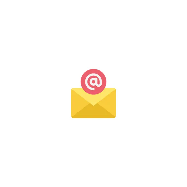 Διεύθυνση Ηλεκτρονικού Ταχυδρομείου Επίπεδη Εικονίδιο Λογότυπο Και Εικονογράφηση Διάνυσμα — Διανυσματικό Αρχείο