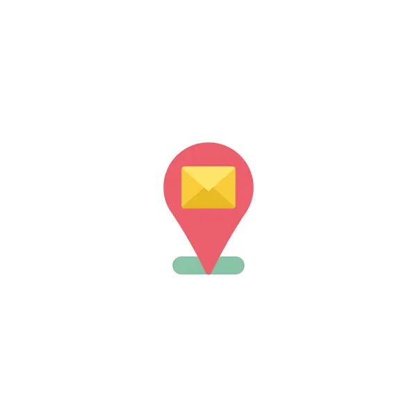 Mail Location Maps Flat Icon Logo Illustration Vector — Stock Vector