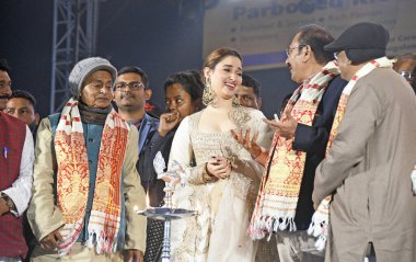 Burdwan, Purba Bardhaman District, West Bengal (India) - 28.01.2025: Indian actress Tamannaah Bhatia was present as the chief guest at the inaugural ceremony of 