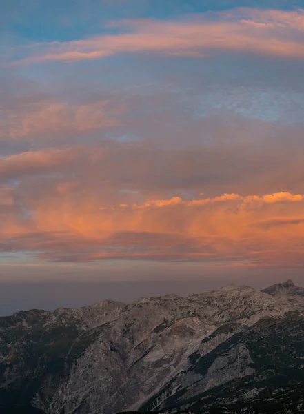 Răsărit Spectaculos Vedere Munte Luminată Soare Bogatin Komna Slovenia — Fotografie, imagine de stoc