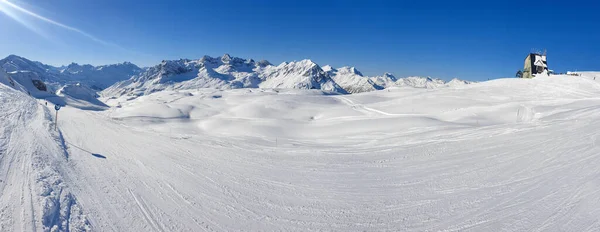 Espectacular Condiciones Esquí Con Nieve Fresca Polvo Lista Para Esquiar —  Fotos de Stock