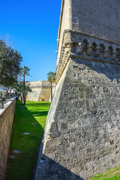 Quelques Détails Sur Mur Extérieur Château Souabe Bari Italie — Photo