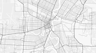 Winnipeg Şehir Haritası. Baskı, duvar kâğıdı, ev ve ofis dekorasyonu için minimalist siyah beyaz çizgili sanat posteri
