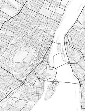 Montreal Şehir Haritası. Baskı, duvar kâğıdı, ev ve ofis dekorasyonu için minimalist siyah beyaz çizgili sanat posteri