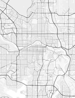 Calgary, Kanada. Posterler, baskılar, duvar kağıtları ve ev dekorasyonu için mükemmel. İlgili yerler, yollar, paralı yollar, nehirler, dağlar, parklar vs. hakkında bilgi içerir