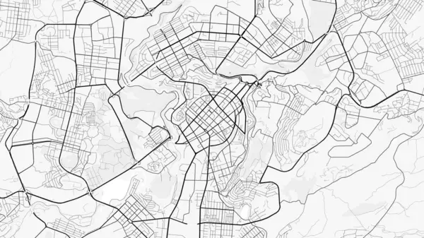 Erivan Şehir Haritası. Baskı, duvar kâğıdı, ev ve ofis dekorasyonu için minimalist siyah beyaz çizgili sanat posteri