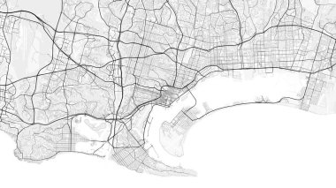 San Diego, Amerika Birleşik Devletleri. Posterler, baskılar, duvar kağıtları ve ev dekorasyonu için mükemmel. İlgili yerler, yollar, paralı yollar, nehirler, dağlar, parklar vs. hakkında bilgi içerir