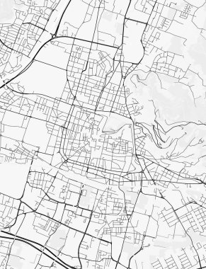 Brescia Şehir Haritası. Baskı, duvar kâğıdı, ev ve ofis dekorasyonu için minimalist siyah beyaz çizgili sanat posteri