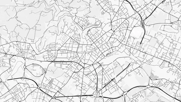 Bergamo Şehir Haritası. Baskı, duvar kâğıdı, ev ve ofis dekorasyonu için minimalist siyah beyaz çizgili sanat posteri