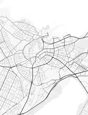 Tallinn Şehir Haritası. Baskı, duvar kâğıdı, ev ve ofis dekorasyonu için minimalist siyah beyaz çizgili sanat posteri
