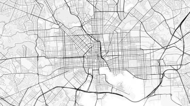 Baltimore Şehir Haritası. Baskı, duvar kâğıdı, ev ve ofis dekorasyonu için minimalist siyah beyaz çizgili sanat posteri
