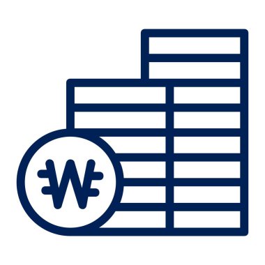 Korean Won Coin Stack Icon