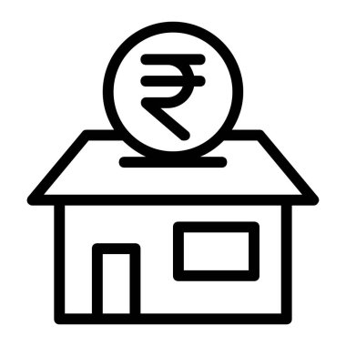 Saving Indian Rupee Money for House Icon