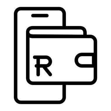 South African Rand Money Digital Wallet Icon