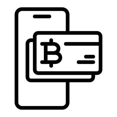 Thai Baht Digital Debit Card Integrated with Mobile Phone Icon