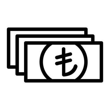 Turkish Lira Banknote Stack Icon