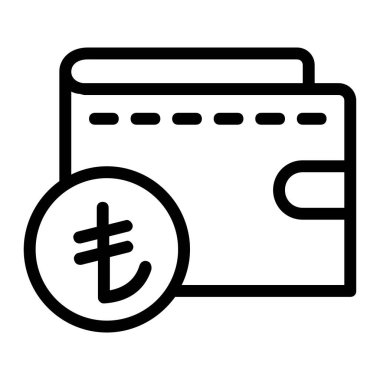Wallet Icon with Turkish Lira Symbol
