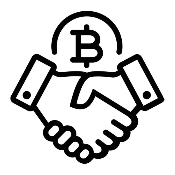 Thai Baht Business Deal Handshake Icon — Stock Vector