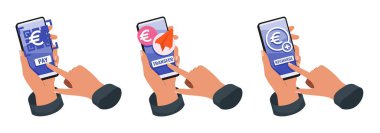 Mobile Banking with Euro Illustration