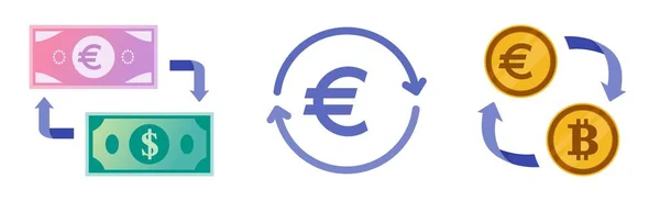 Euro Foreign Currency Crypto Exchange — Image vectorielle