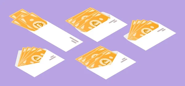 Georgian Lari Money Envelope Isometric Icon — 图库矢量图片