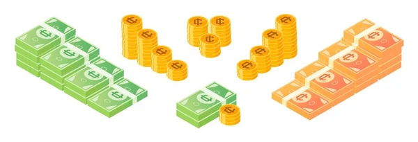 Ghanaian Cedi Money Coin Bundle Set — Stockvector