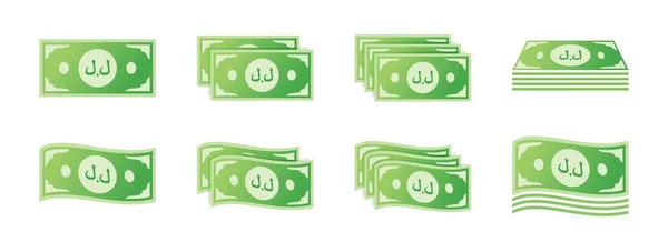 Lebanese Pound Banknote Icon Set — Stock Vector