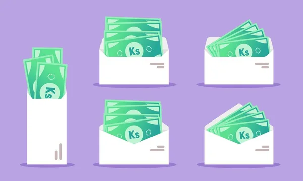 Burmese Kyat Money Envelope — Vector de stock