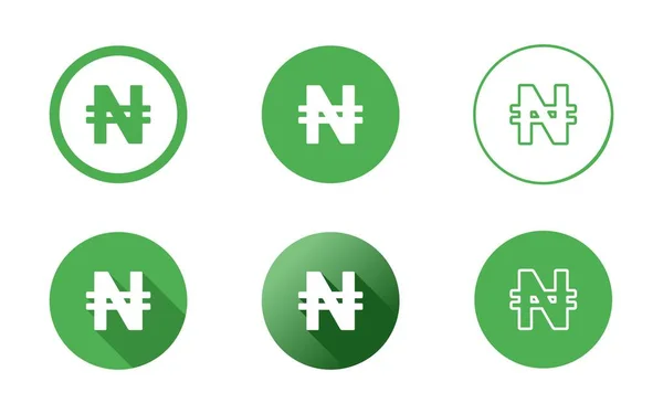 Nigerianisches Naira Symbol Set — Stockvektor