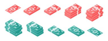Rus Ruble Banknote Isometric Simgesi Ayarları
