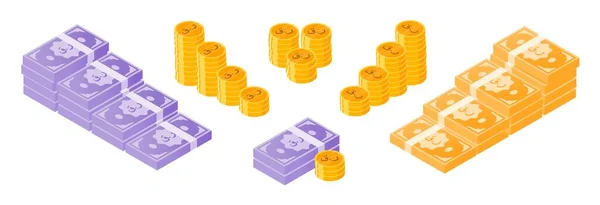 Qatari Riyal Money Coin Bundle Set — Stock Vector