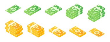 Singapur Doları Banknote Isometric Simgesi Ayarları