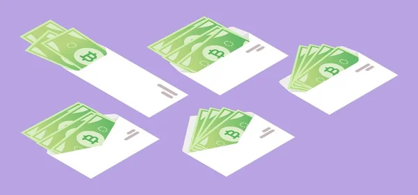Thailändisches Baht Geld Isometrischem Umschlag — Stockvektor
