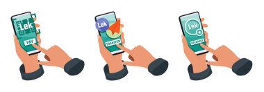 Arnavutluk Lek İllüstrasyonlu Mobil Bankacılık