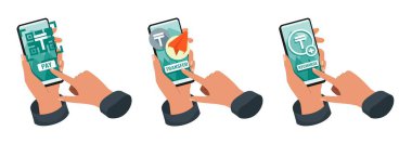 Kazakistan Tenge İllüstrasyonlu Mobil Bankacılık