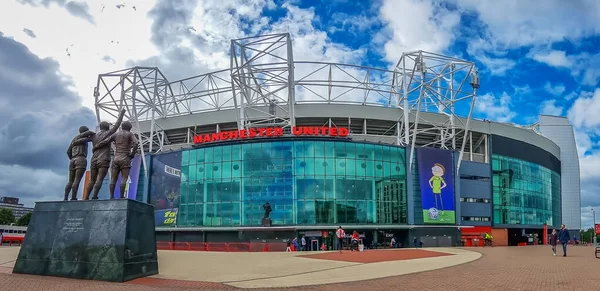 Old Trafford, Manchester UK - September 26 2022: Shots of Old Trafford football ground home to Manchester United football club. MUFC. Shots show the red lettering of the club