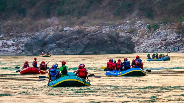 Rafting on the Ganges river in Rishikesh, North India.