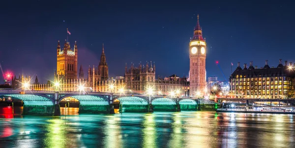 Big Ben Noite Londres Inglaterra — Fotografia de Stock