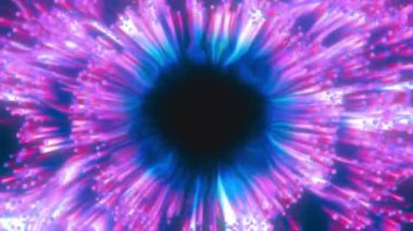 abstract background with glowing lines. eye quantum particles