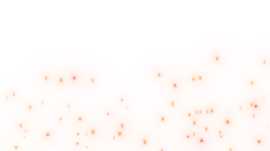 Soyut ateşli kıvılcımlar şeffaf bir arkaplan üzerinde