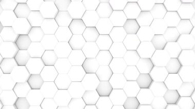 Temiz Beyaz Altıgen Düzen Döngü Asgari Teknik Arkaplan Canlandırması