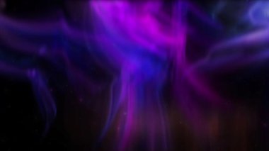 Animasyon Aurora Borealis Gece Kutup Bölgesi Üzerinde