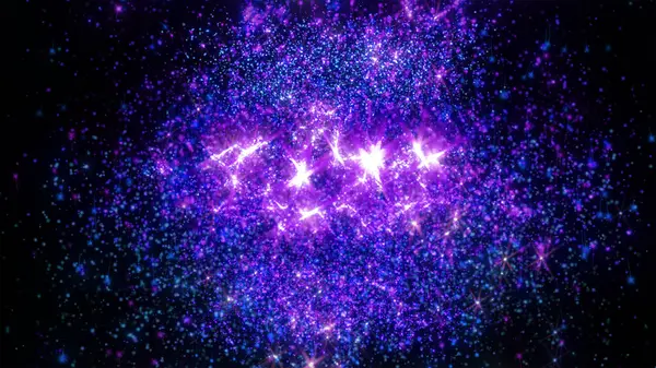 Siyah Arkaplanda Canlı Mor ve Mavi Kıvılcım Patlaması