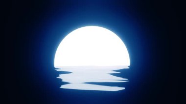 Su Dalgasında Yansıması Olan Ay