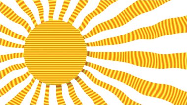 Parlak ve canlı bir geometrik güneş patlaması tasarımı. Sarı çizgiler yayıyor. Yaz temaları, arkaplanlar veya enerjik görsel içerik için ideal.
