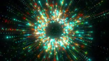 Uzay Patlaması Animasyonundaki Renkli Işığın Döngüsü