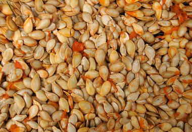 Doğal bir arkaplan olarak taze kabak tohumları