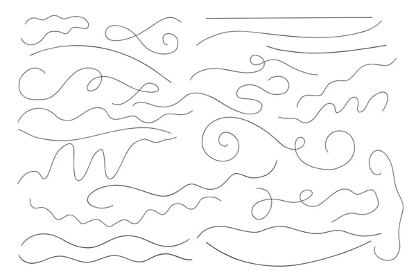 Lignes Bouclées Minces Abstraites Dans Ordre Aléatoire Illustration Vectorielle Simple — Image vectorielle