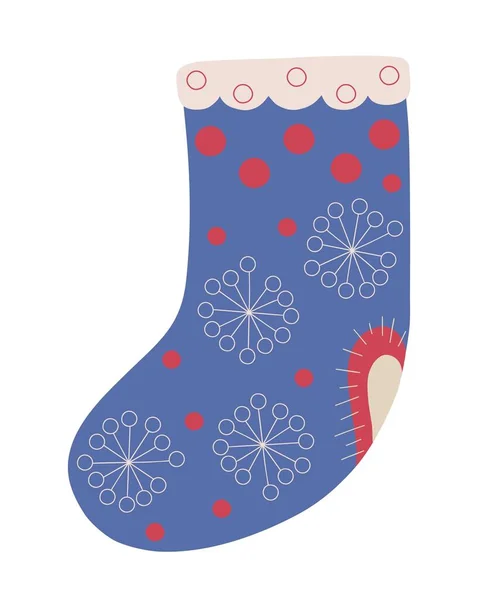 圣诞装饰长袜送礼卡通画简单的涂鸦矢量图解 圣诞快乐和新年佳节装饰 招贴画 — 图库矢量图片