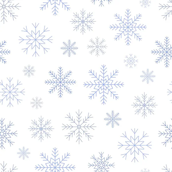 Schneeflocken Festlich Weihnachten Nahtlose Muster Vektor Illustration Neujahr Feiertagsfeier Wiederholen — Stockvektor